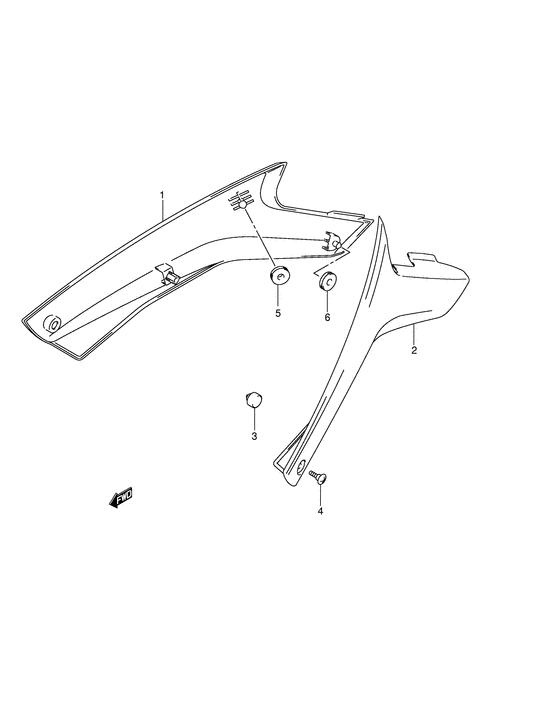 DL650 Обтекатель задний