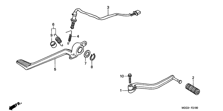 Brake pedal/change pedal