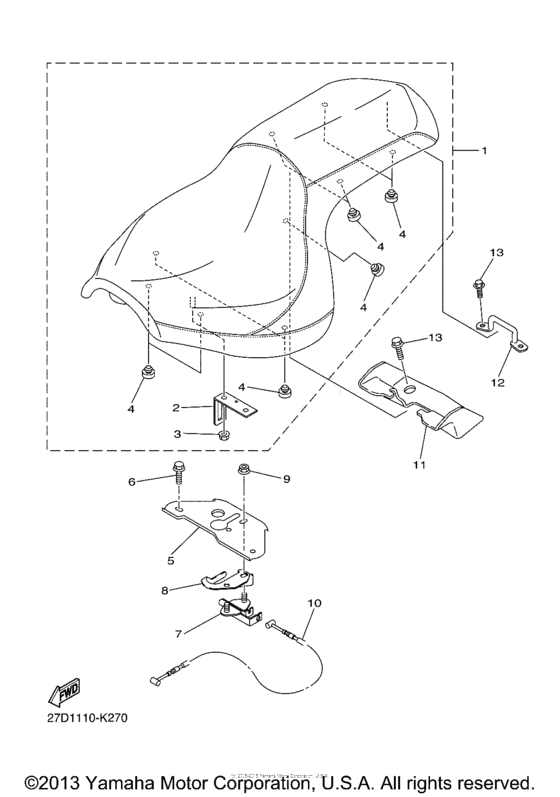 XVS1300CU Сиденье