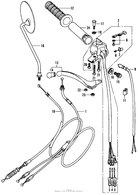 Right handle switch + cable