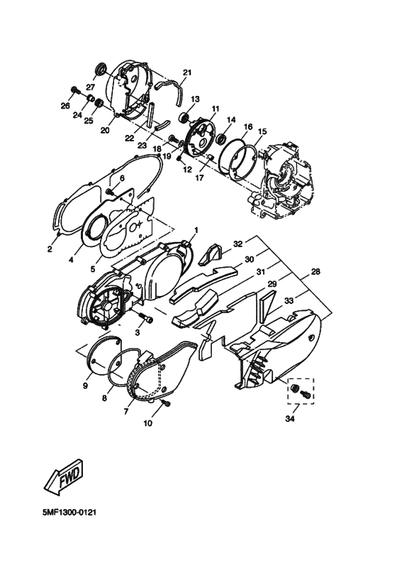 Crankcase cover ass`y  (v