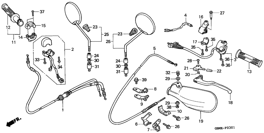 Handle lever/switch/cable