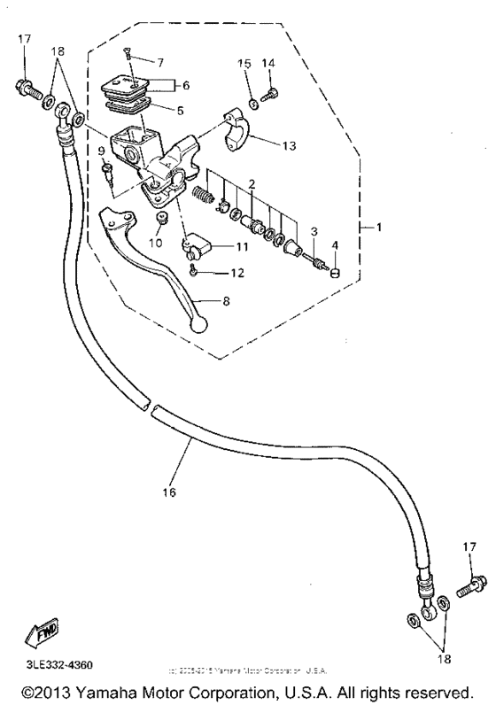 FZR1000FC Главный тормозной цилиндр