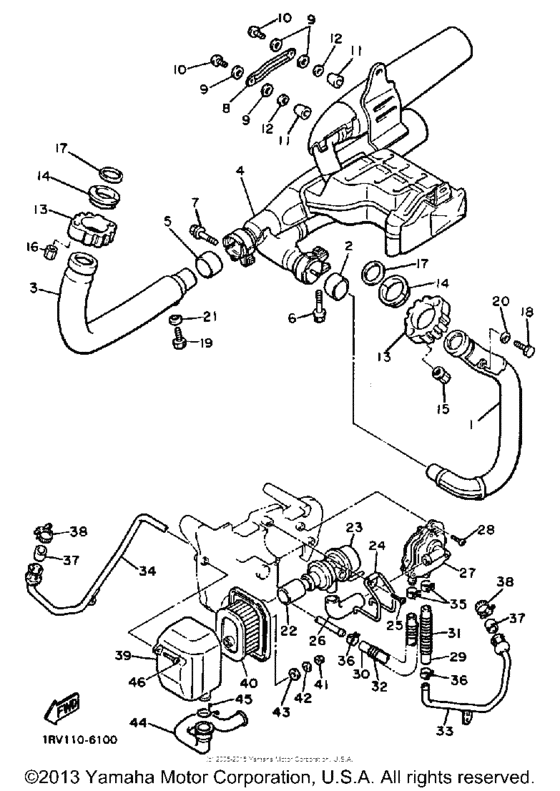 XV1100U Выхлопная система