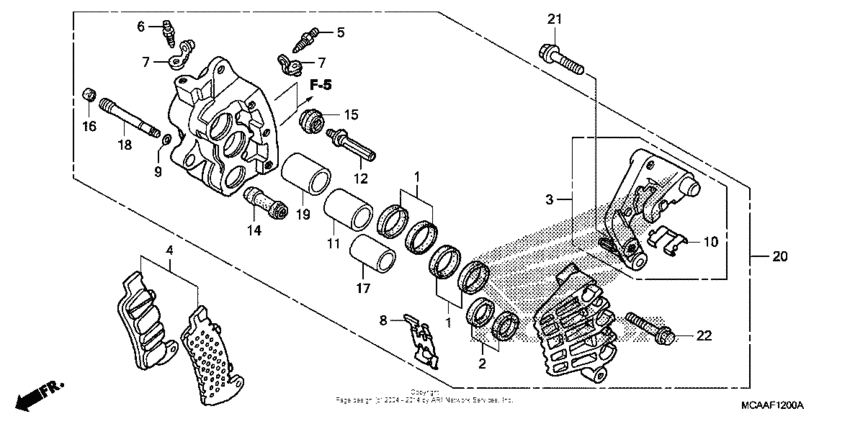 Right front brake caliper (gl1800)