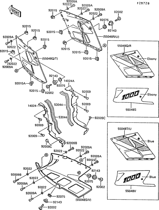ZX1000 Cowling lowers(1 / 2)(zx1000-b3)