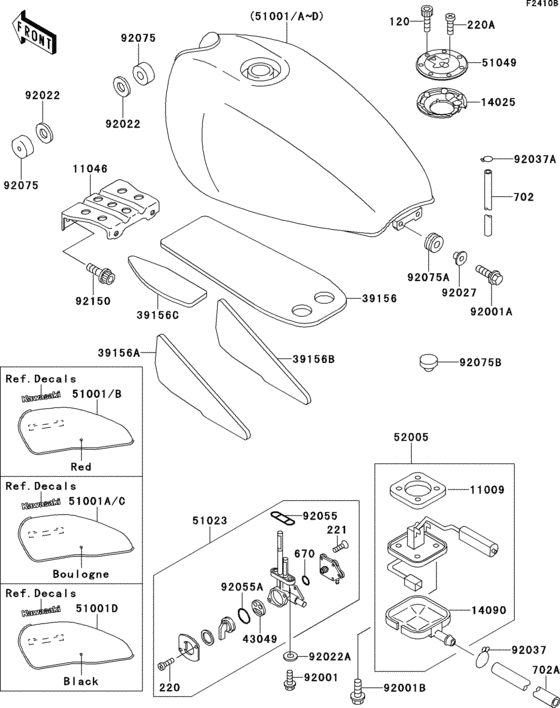 Fuel tank(1/2)(zr550-b4/b5/b6)