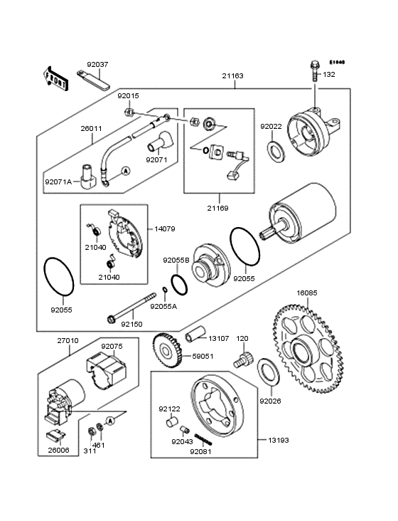 Starter motor/starter clutch