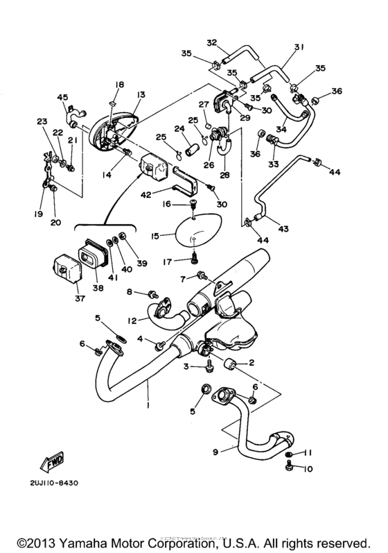 XV250W1 Выхлопная система