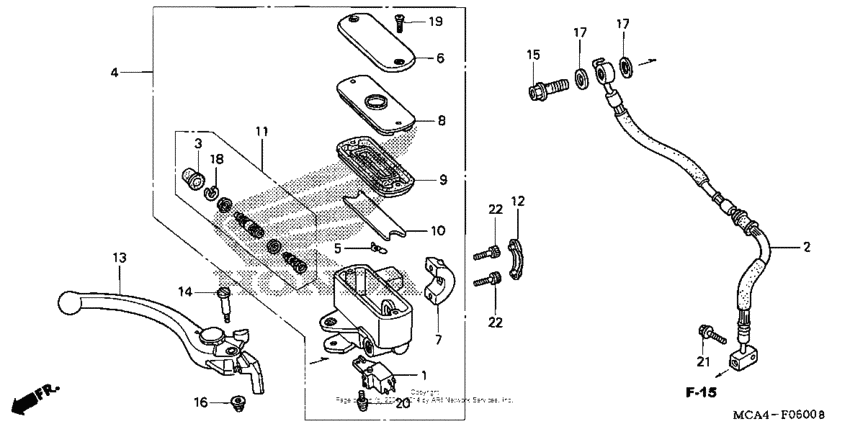 GL1800 (ABS) Передний главный тормозной цилиндр
