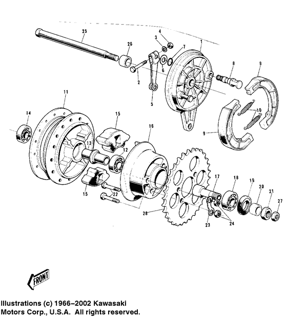 Rear hub/brake