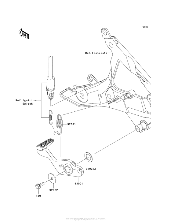 ER650 Педаль тормоза