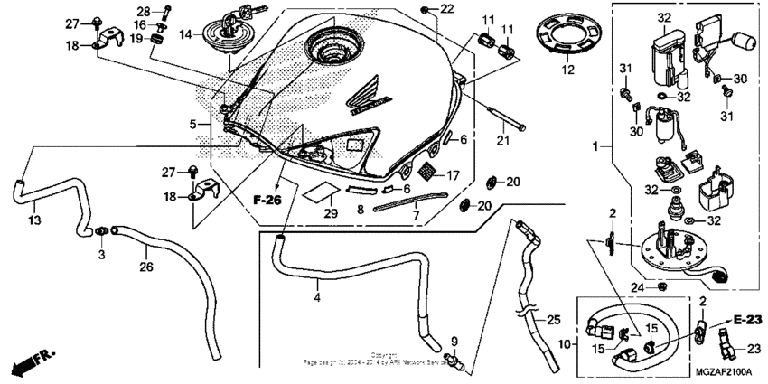 CB500F (ABS) Fuel tank + fuel pump