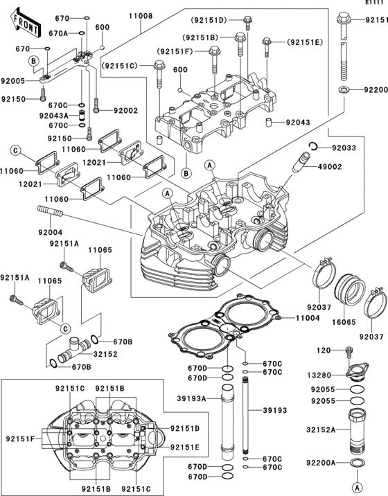 EJ650 Головка цилиндров