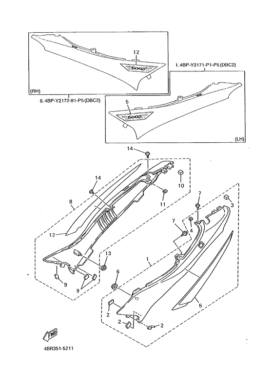XJ600S Боковые обтекатели