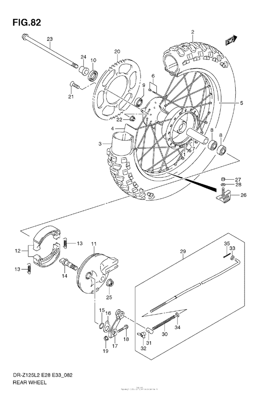 Rear Wheel (Dr-Z125L E33)
