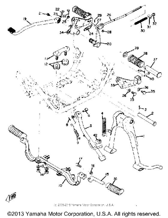 Stand footrest brake pedal