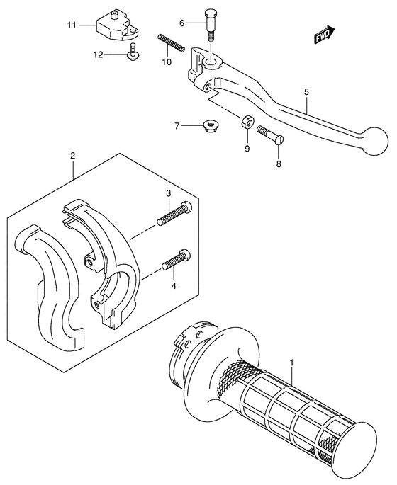 DR-Z400 Рукоятка газа и тормоза
