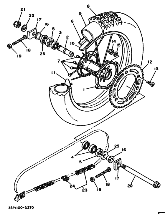 Rear wheel complete assy