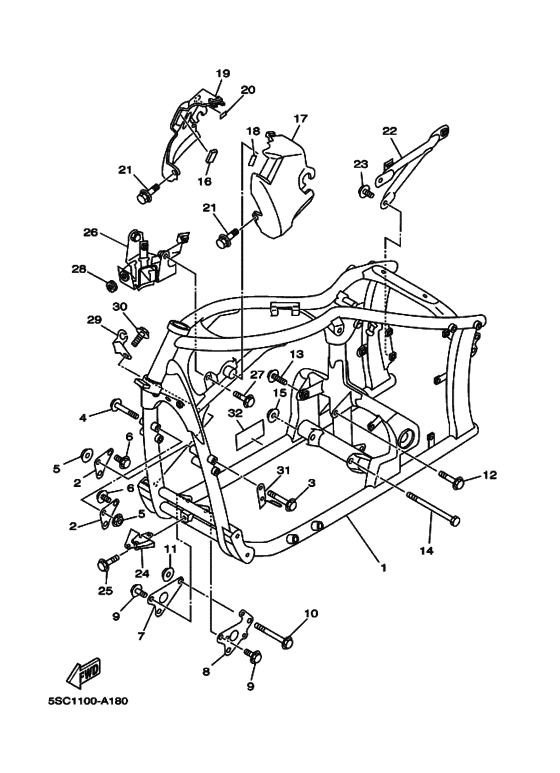 XVS650A Frame comp