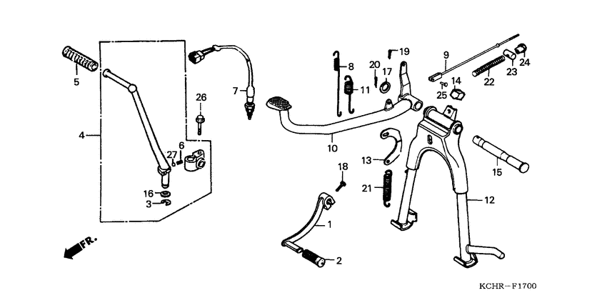 Pedal/main stand/ kick starter arm