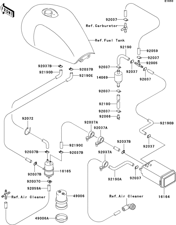 ZR1100 Испарительная система топлива
