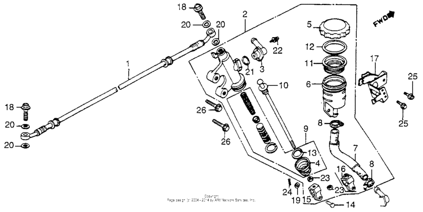 Rear brake master cyl.