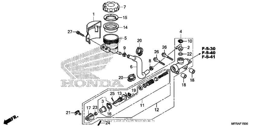VT1300CS (ABS) Задний тормозной цилиндр
