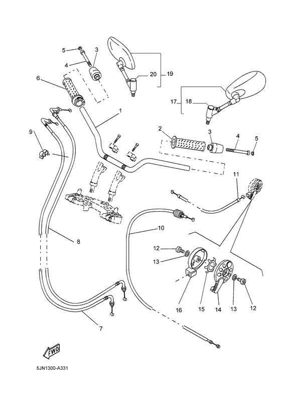 Steering handle. cable