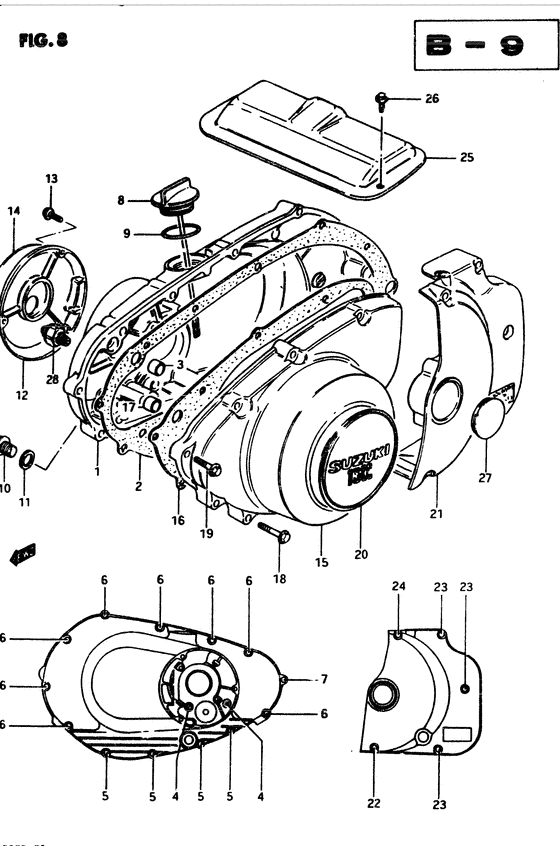 Crankcase cover ass`y  (v