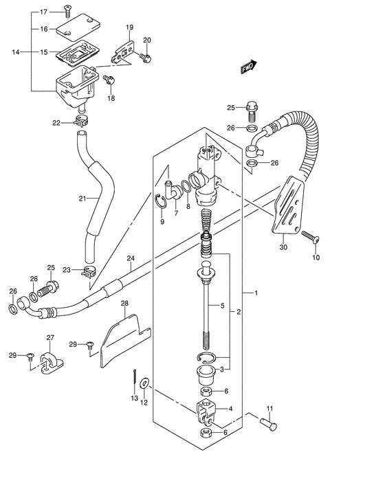 DL650 Задний тормозной цилиндр