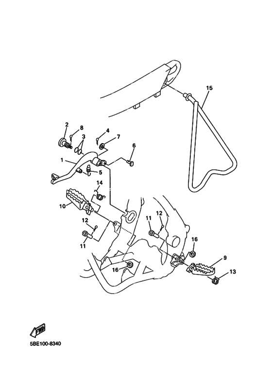 YZ426F Support & repose pied