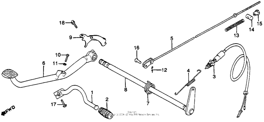Brake pedal + gearshift pedal