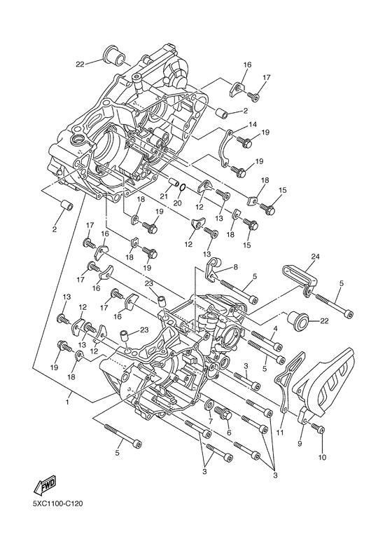 YZ250F Картер двигателя