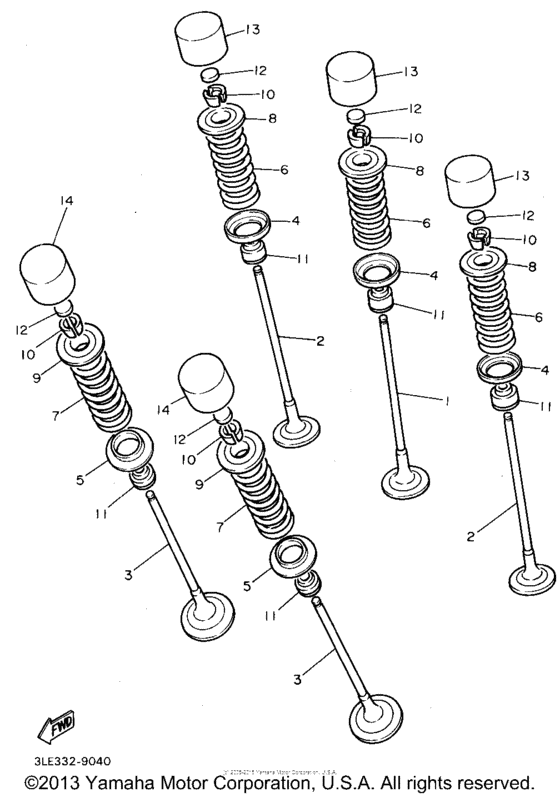 YZF750RFC Клапана