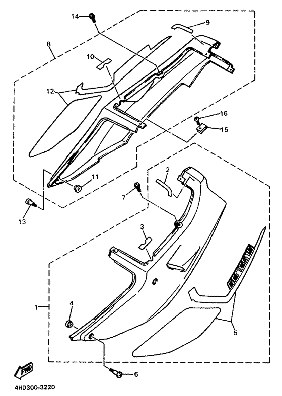 YZF750R Боковые обтекатели