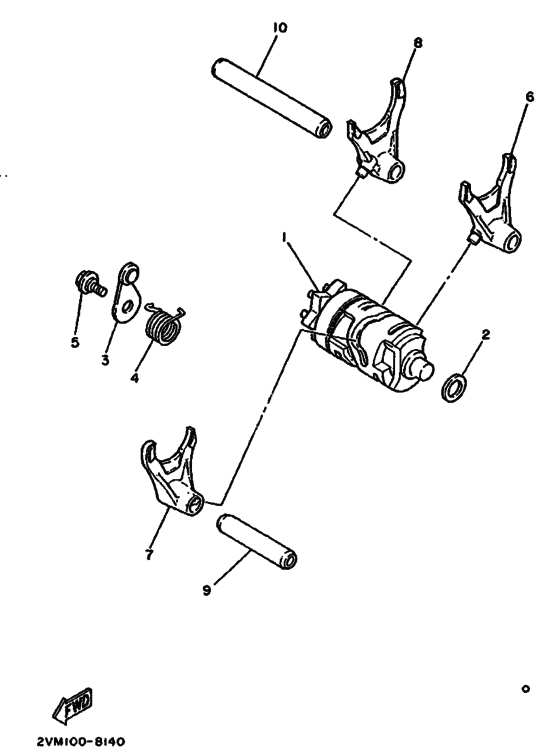 YZ250 YZ250A Shift cam & fork