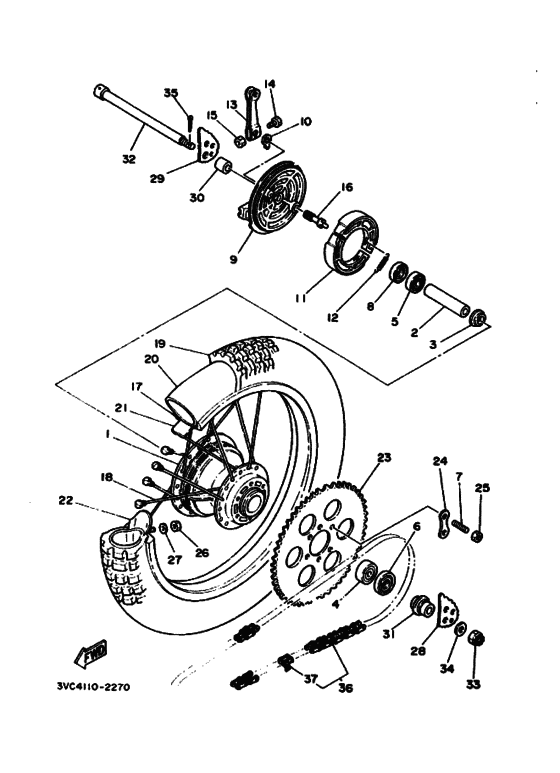 Rear wheel complete assy