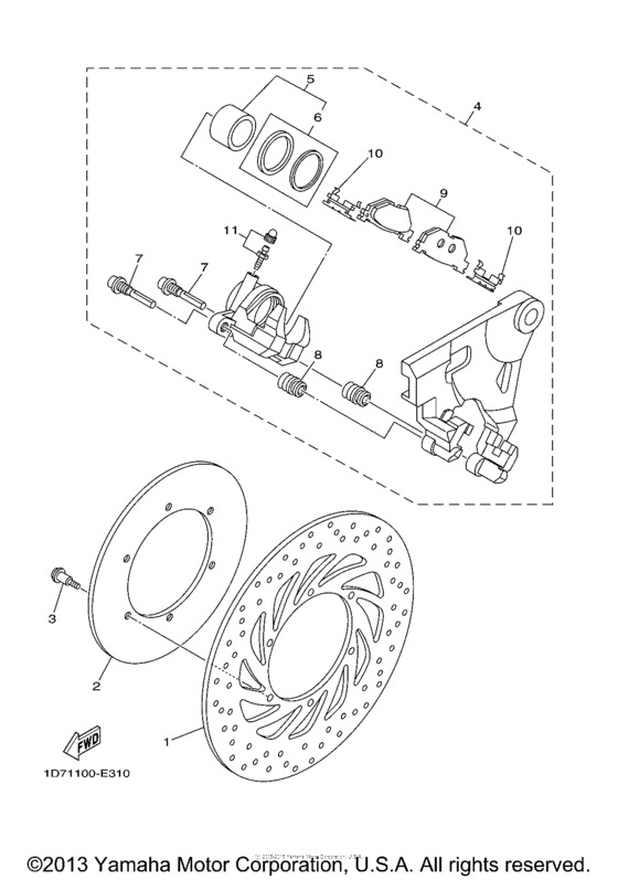 XV1900CT Задний суппорт