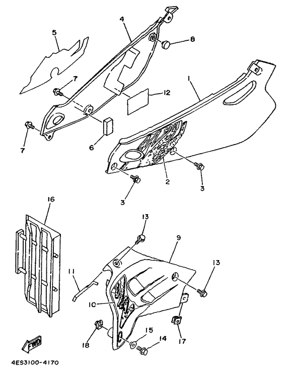 YZ80F Side cover  /  oil tank