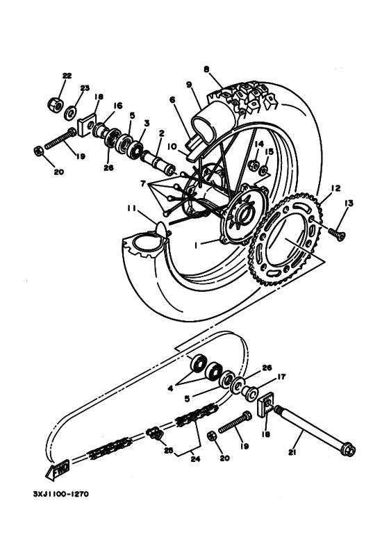 Rear wheel complete assy