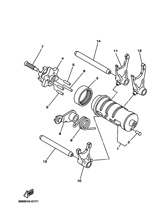 Shift cam & fork