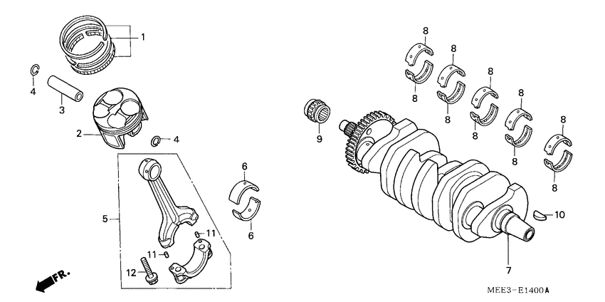Crankshaft/piston