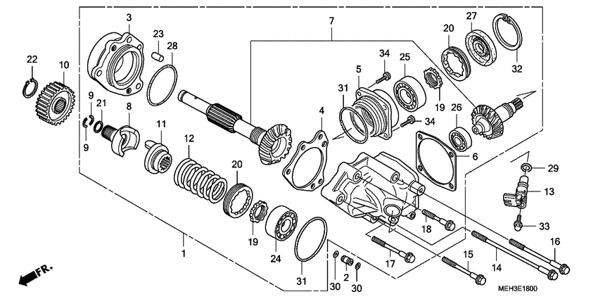 Side gear case