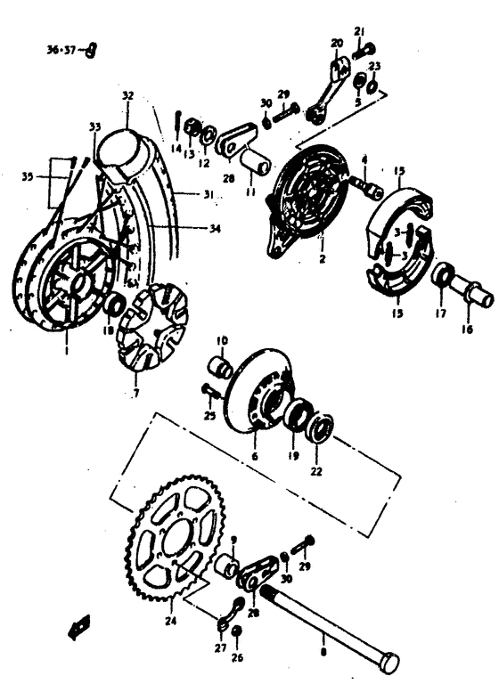 Rear wheel complete assy