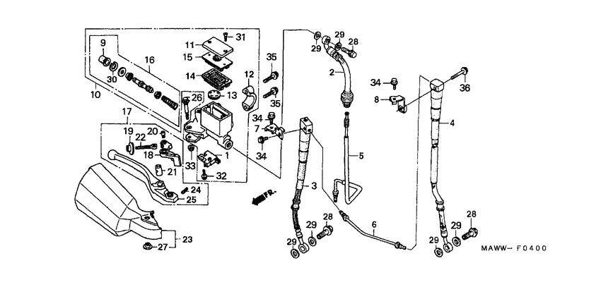 Fr. brake master cylinder