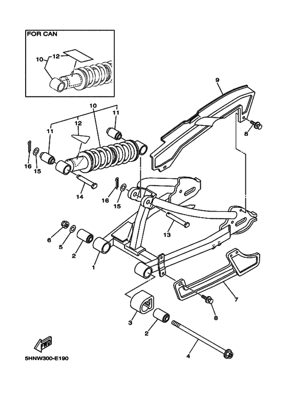 TTR90V Задний рычаг и подвеска