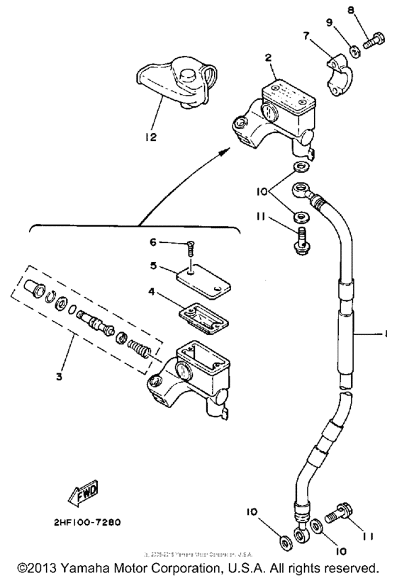 YZ80T (Motocross) Главный тормозной цилиндр