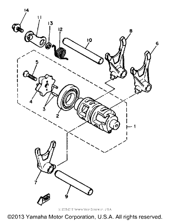 SRX600SC Shift cam - fork