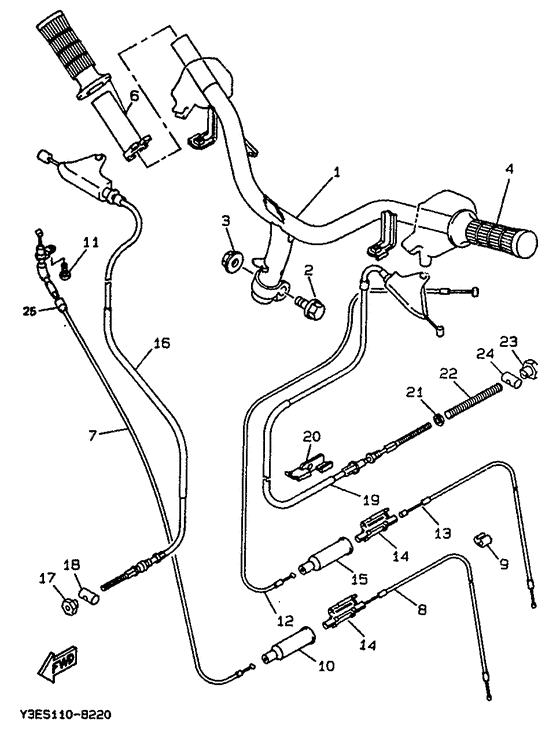 Steering handle. cable
